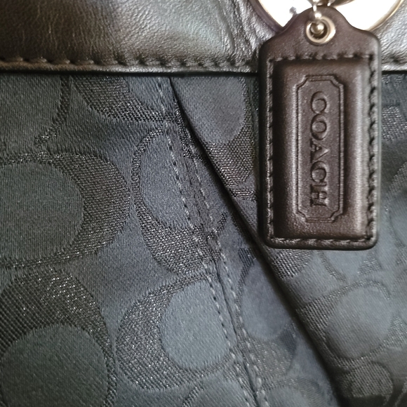 Coach Ashley Medium Jacquard Fabric Signature "C" Charcoal Crossbody Bag - Picture 6 of 16